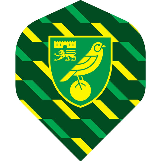 Norwich City FC - Official Licensed - The Canaries - Dart Flights - No2 - Std - F2 - Stripes - Green
