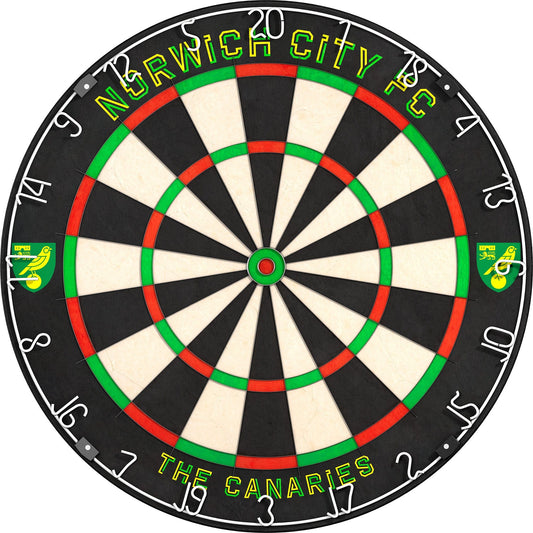 Norwich City FC - Official Licensed - The Canaries - Professional Dartboard - Crest with Name
