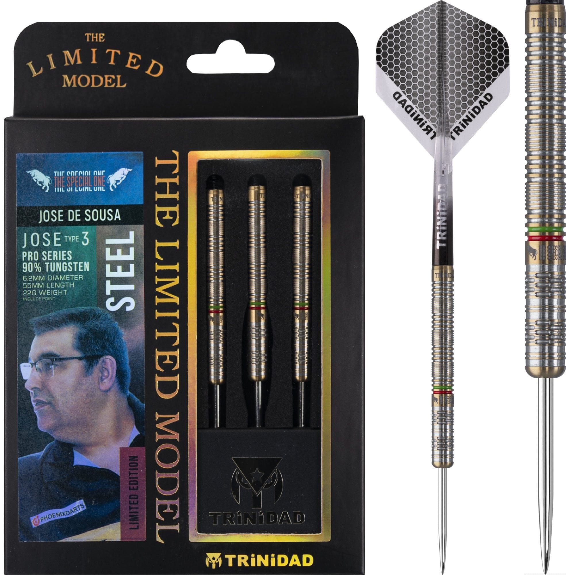 Trinidad Pro - Steel Tip Darts - Jose De Sousa - Jose Type3 - 22g - Li