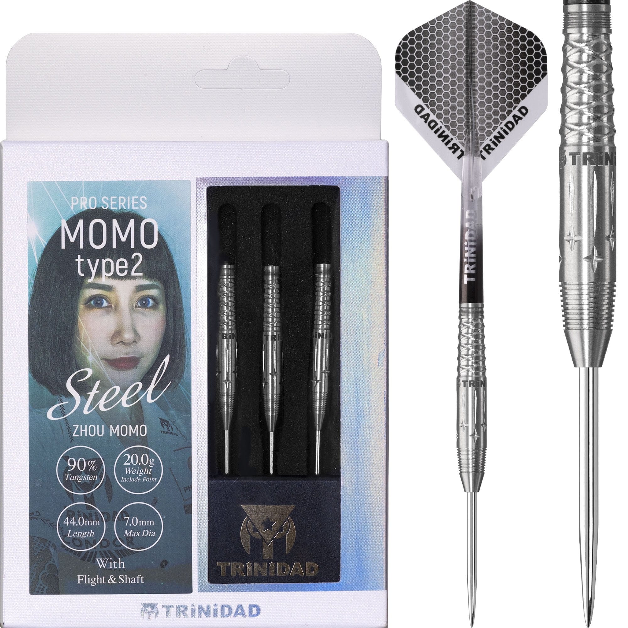 ダーツ バレル MOMO Type2 TRiNiDAD Trinidad Pro - Steel Tip Darts - Zhou Momo - Type2 - 20g