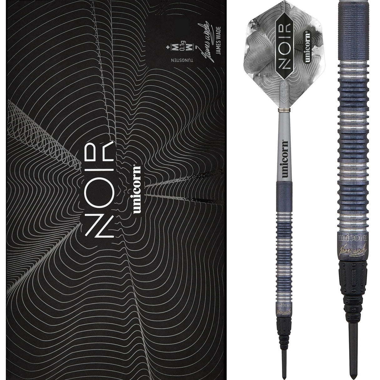 *Unicorn James Wade Darts - Soft Tip - The Machine - Deluxe Edition - Noir 18g
