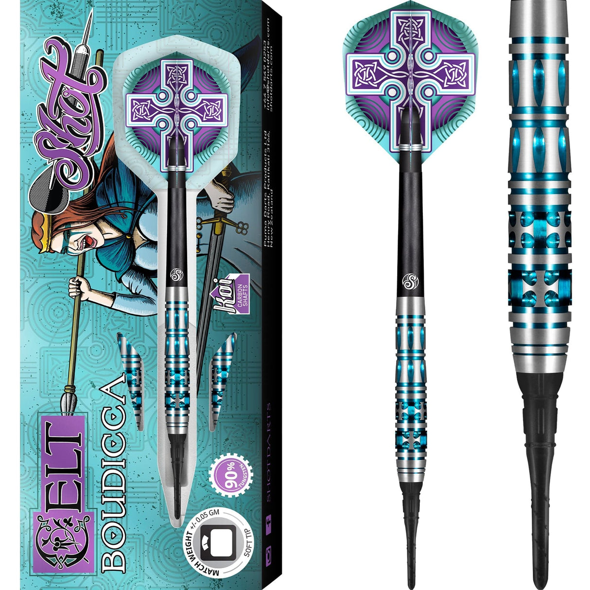 *Shot Celt Boudicca Darts - Soft Tip - Blue 18g