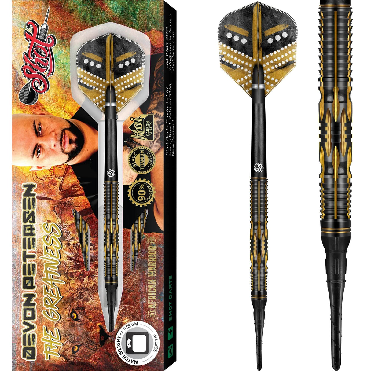 *Shot Devon Petersen Darts - Soft Tip - Greatness 18g