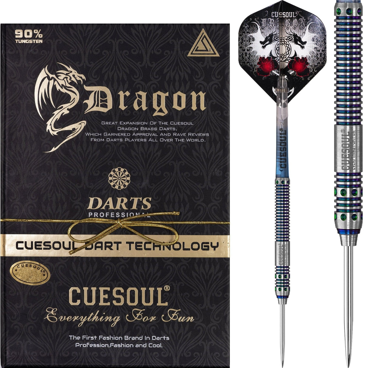 *Cuesoul - Steel Tip Tungsten Darts - Dragon - Blue 22g