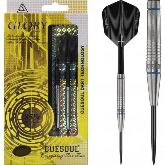 *Cuesoul - Steel Tip Tungsten Darts - Glory - Blue Grooves - Twin Grip 24g