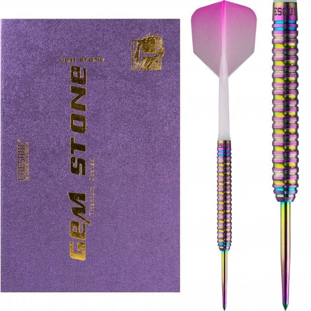 *Cuesoul - Steel Tip Tungsten Darts - Pink Gem Stone - Oil Paint Finish - 22g 22g