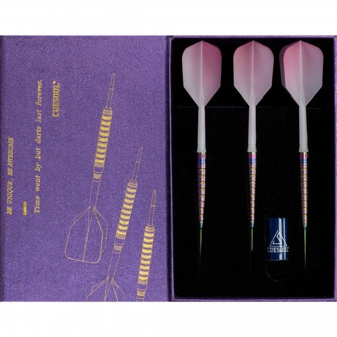*Cuesoul - Steel Tip Tungsten Darts - Pink Gem Stone - Oil Paint Finish - 22g 22g