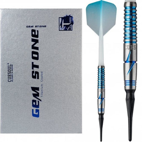 *Cuesoul - Soft Tip Tungsten Darts - Blue Gem Stone - Oil Paint Finish 20g