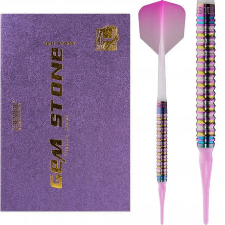 *Cuesoul - Soft Tip Tungsten Darts - Pink Gem Stone - Oil Paint Finish 20g