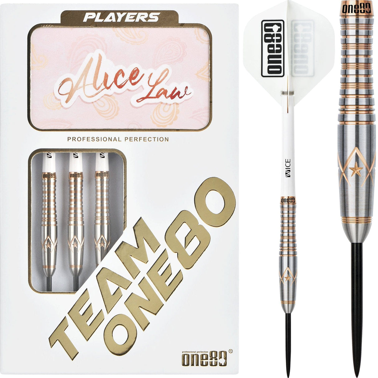 One80 Alice Law Stone Darts - Steel Tip - V2 - Bronze Star - 22g 22g