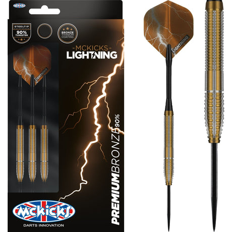 *McKicks Premium Bronze Darts - Steel Tip - Ringed - Bronze 22g