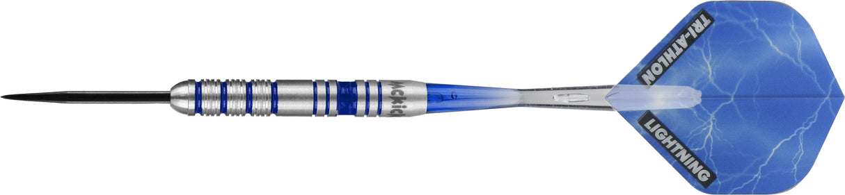 *McKicks Fast Blue Darts - Steel Tip - Ringed - Blue