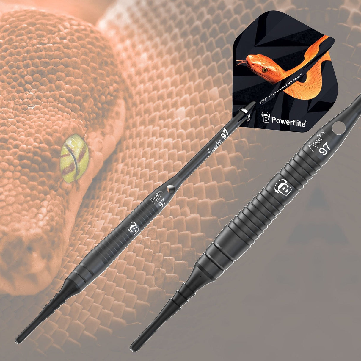 BULL'S Mamba 97 Darts - Soft Tip - M4 - Black Titanium