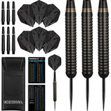 *Designa Mako Darts - Steel Tip Electro Brass - Shark Grip - Black 22g