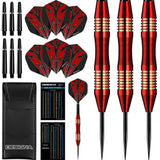 *Designa Mako Darts - Steel Tip Electro Brass - Micro Grip - Red 23g
