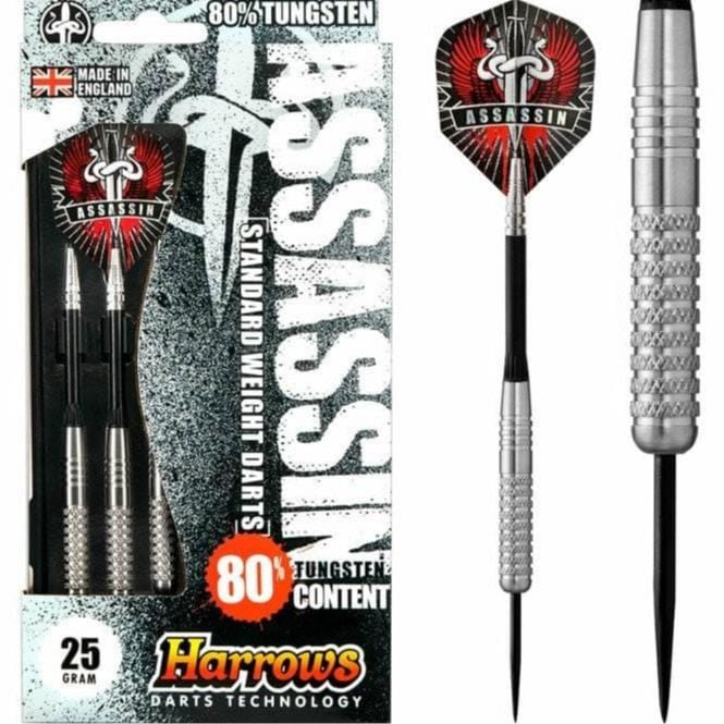 Harrows Assassin Darts - Steel Tip - Std - Knurled - 25g 25g