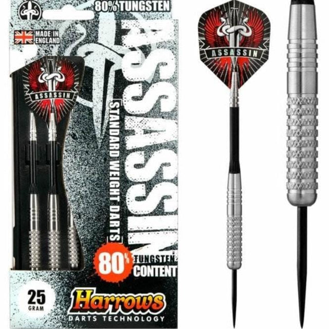 Harrows Assassin Darts - Steel Tip - Std - Knurled - 25g 25g