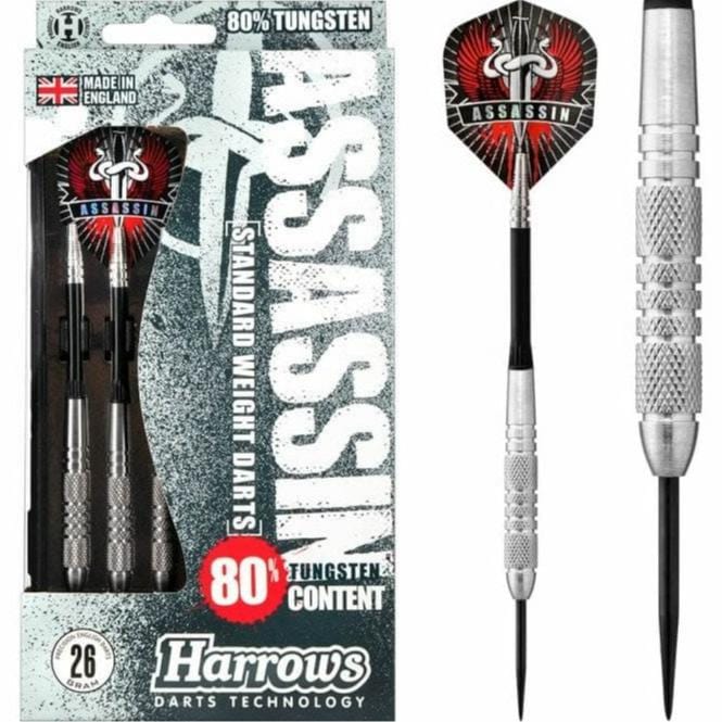 Harrows Assassin Darts - Steel Tip - Std - Knurled - 26g 26g
