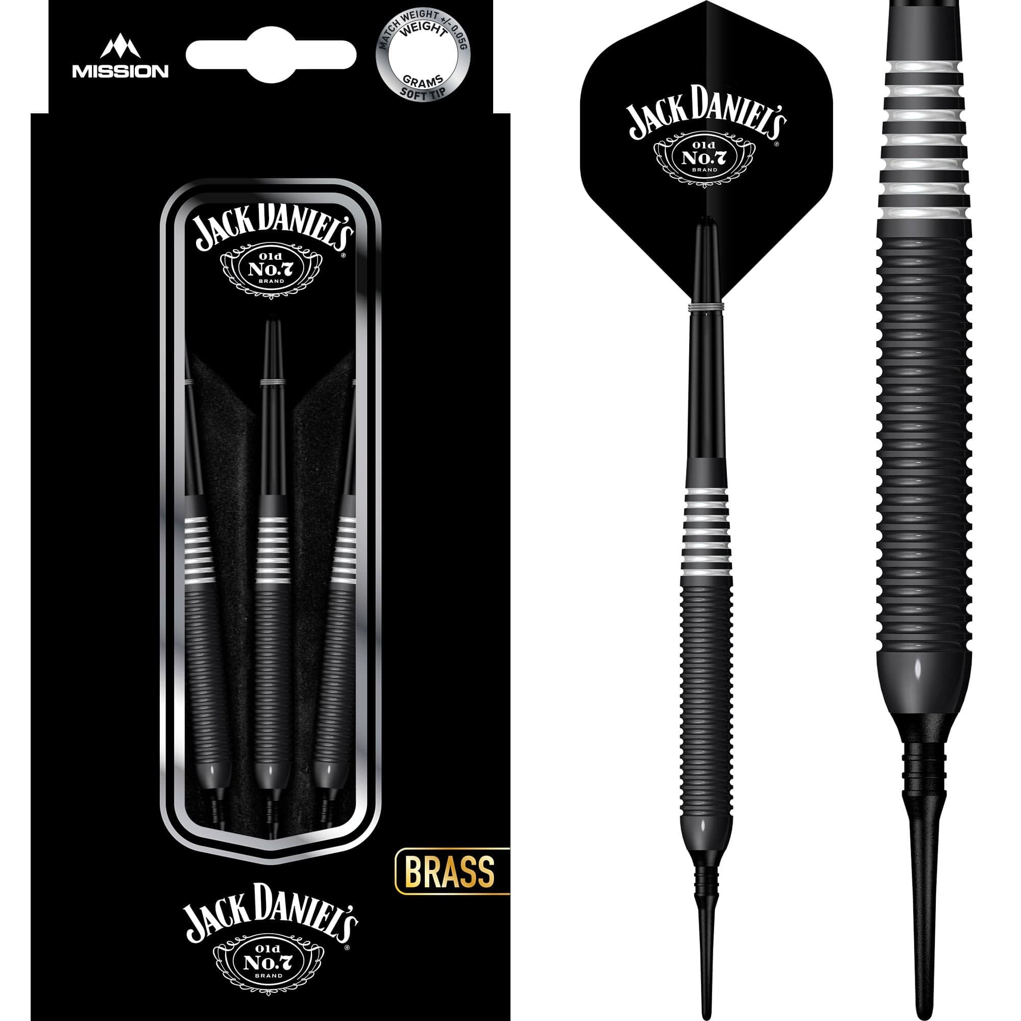 Jack Daniels Old No7 - Electro Black Brass Darts - Soft Tip