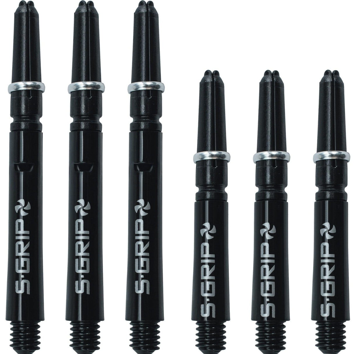 Harrows Supergrip Spin Stems - Dart Shafts - Black Silver