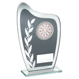 *Glass Award - Silver Wave with Dartboard Trophy