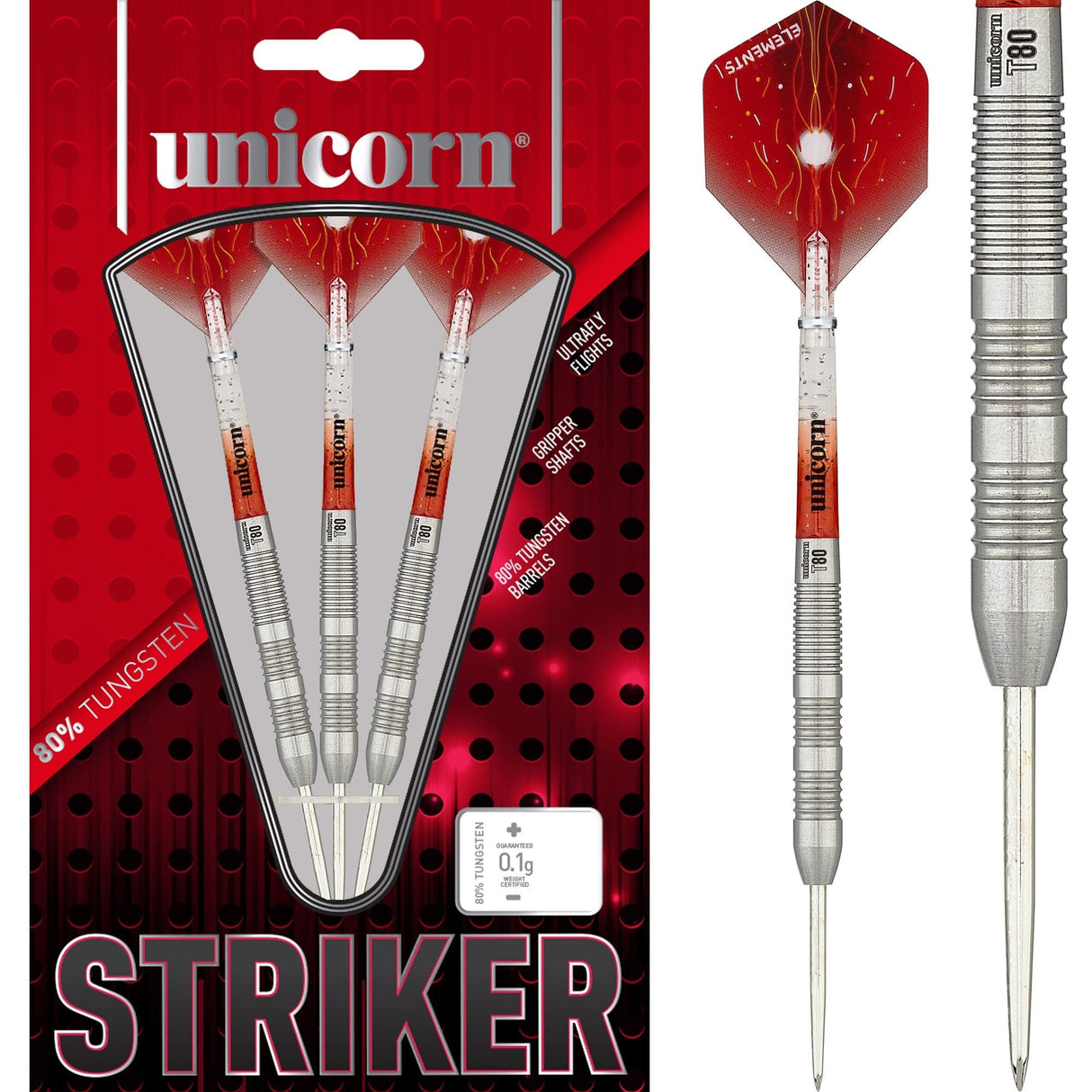 Unicorn T80 Darts - Core XL - Steel Tip - S3 - Striker 22g