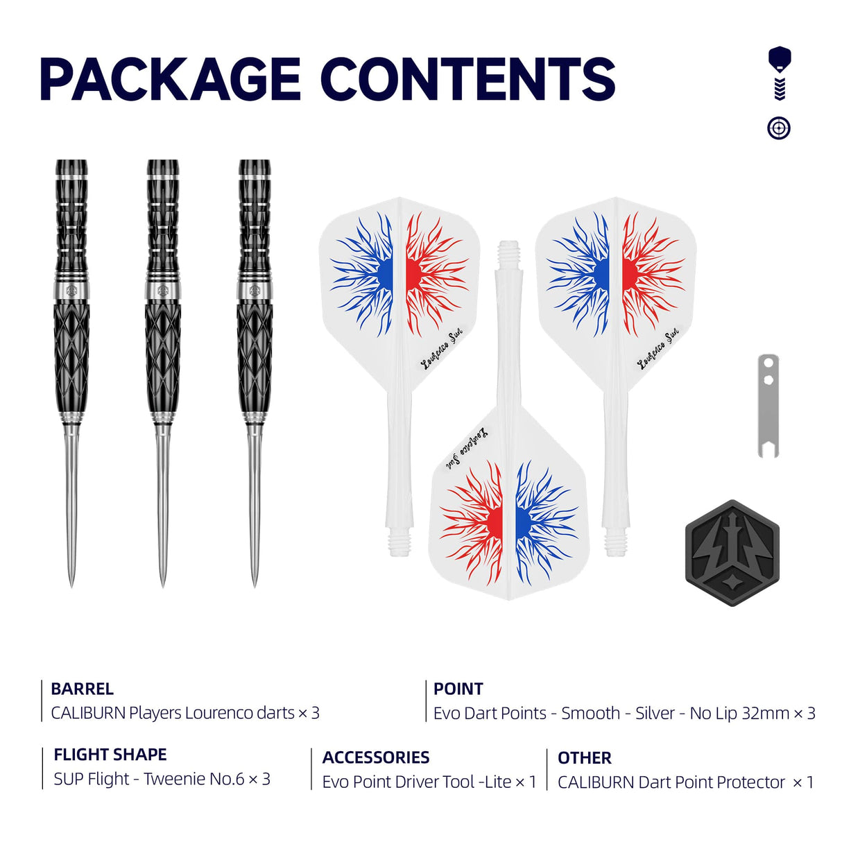 Caliburn Players Darts - Steel Tip - 90% Tungsten - Lourenco