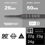 Target Nathan Aspinall Darts - Steel Tip - 90% Tungsten - Echo