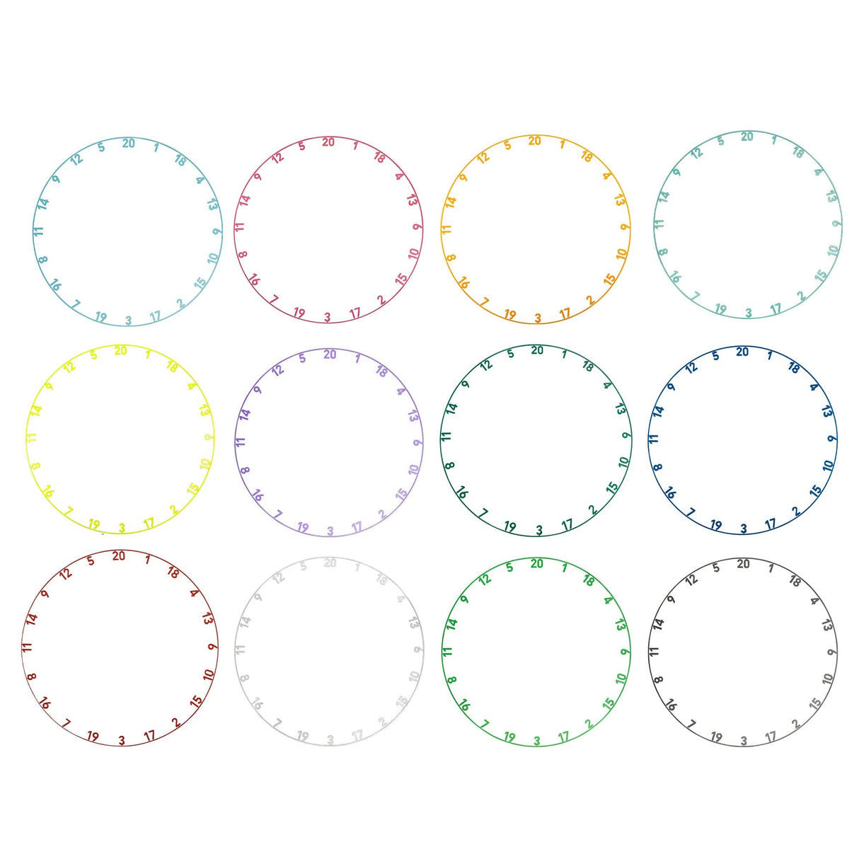Precise 180 Number Ring - One-Piece - Colours