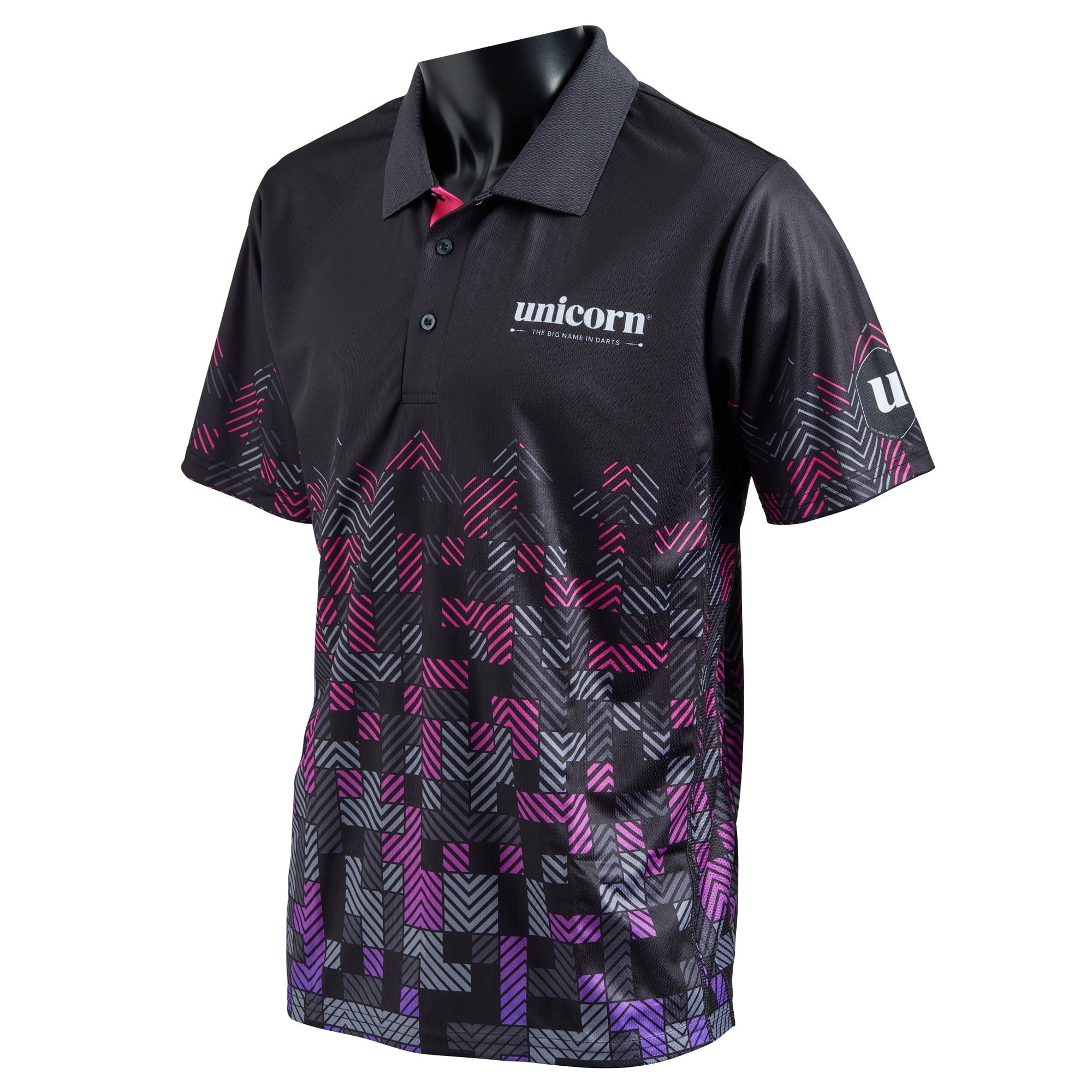 Maglietta Unicorn Men's Dart Shirt, Nera, Per Giocatori Di Freccette