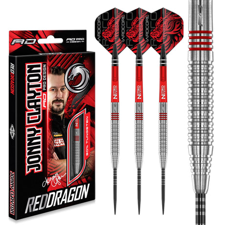 Red Dragon Jonny Clayton Darts - Steel Tip - 90% Tungsten - Original