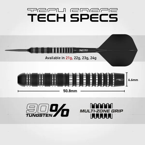 Red Dragon Sable Darts - Steel Tip - 90% Tungsten - Parallel