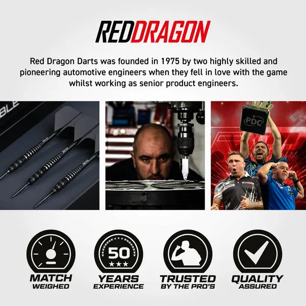 Red Dragon Sable Darts - Steel Tip - 90% Tungsten - Parallel