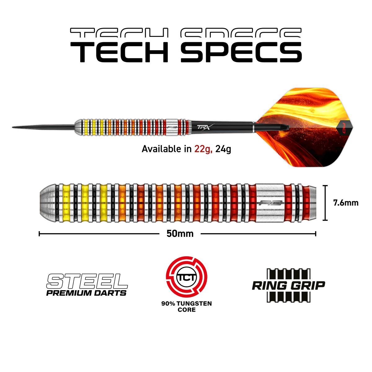 Red Dragon Furnace Darts - Steel Tip - 90% Tungsten
