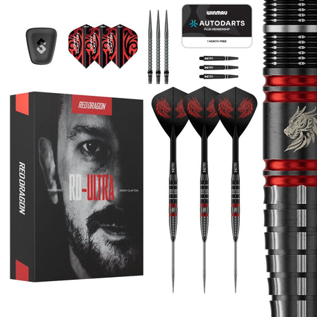 Red Dragon Jonny Clayton Darts - Steel Tip - 90% Tungsten - Ultra 22g