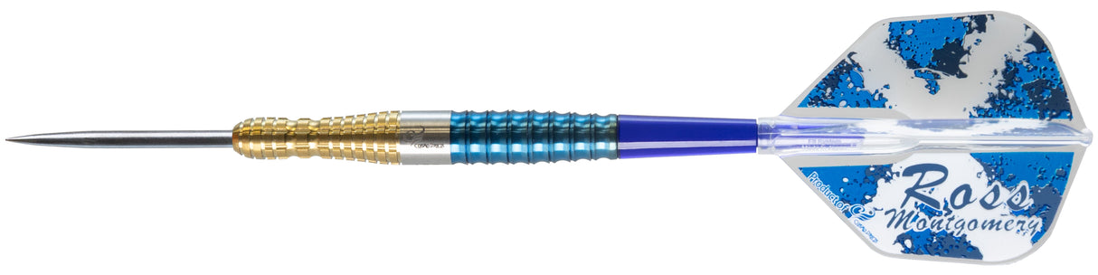 Cosmo Ross Montgomery Darts - Steel Tip - 90% Tungsten - Limited Edition - Blue & Gold - 24g
