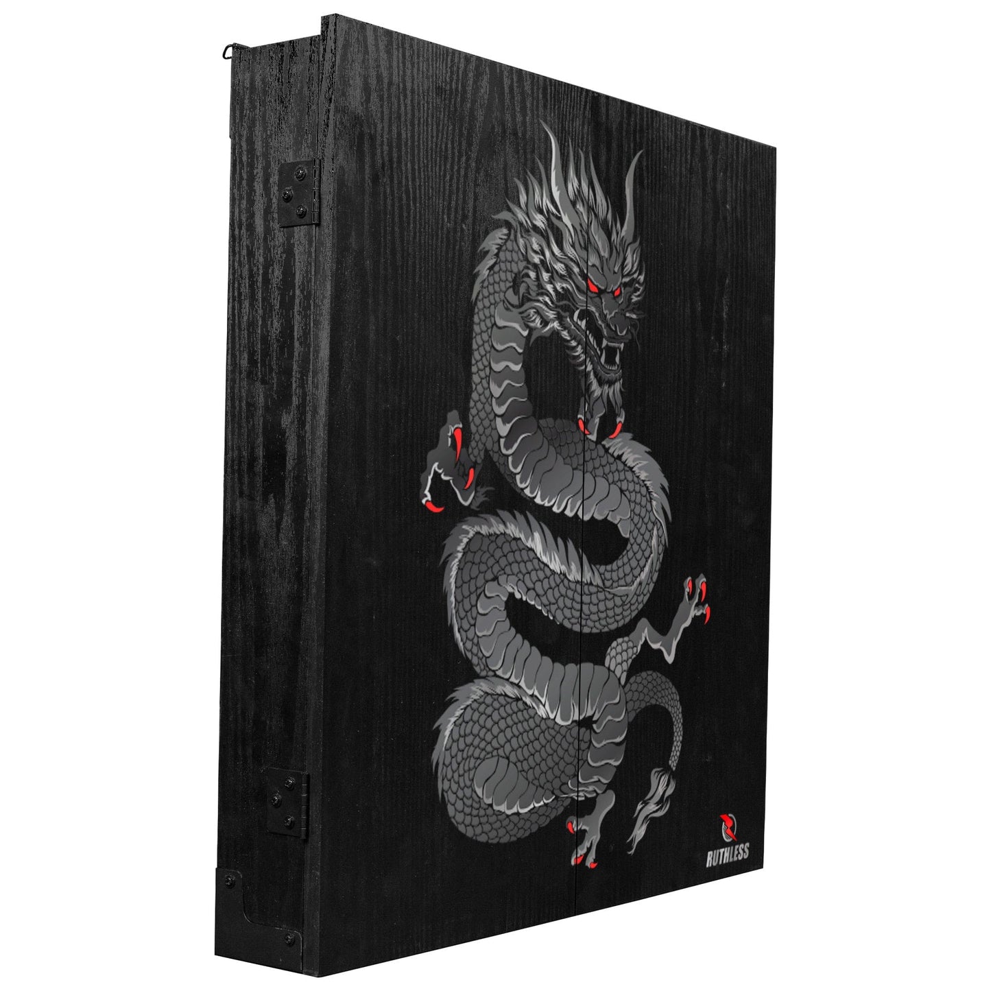 Ruthless Dartboard Cabinet - Square Design - Dragon