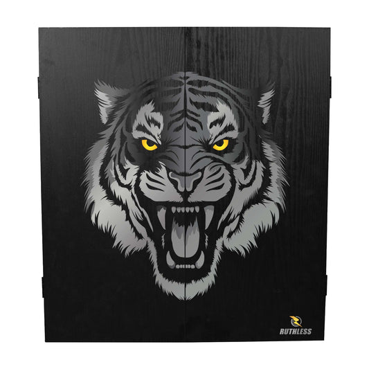 Ruthless Dartboard Cabinet - Square Design - Tiger