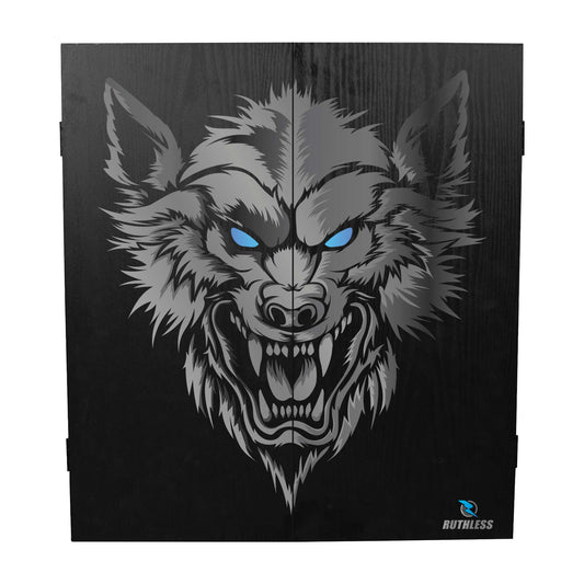 Ruthless Dartboard Cabinet - Square Design - Wolf