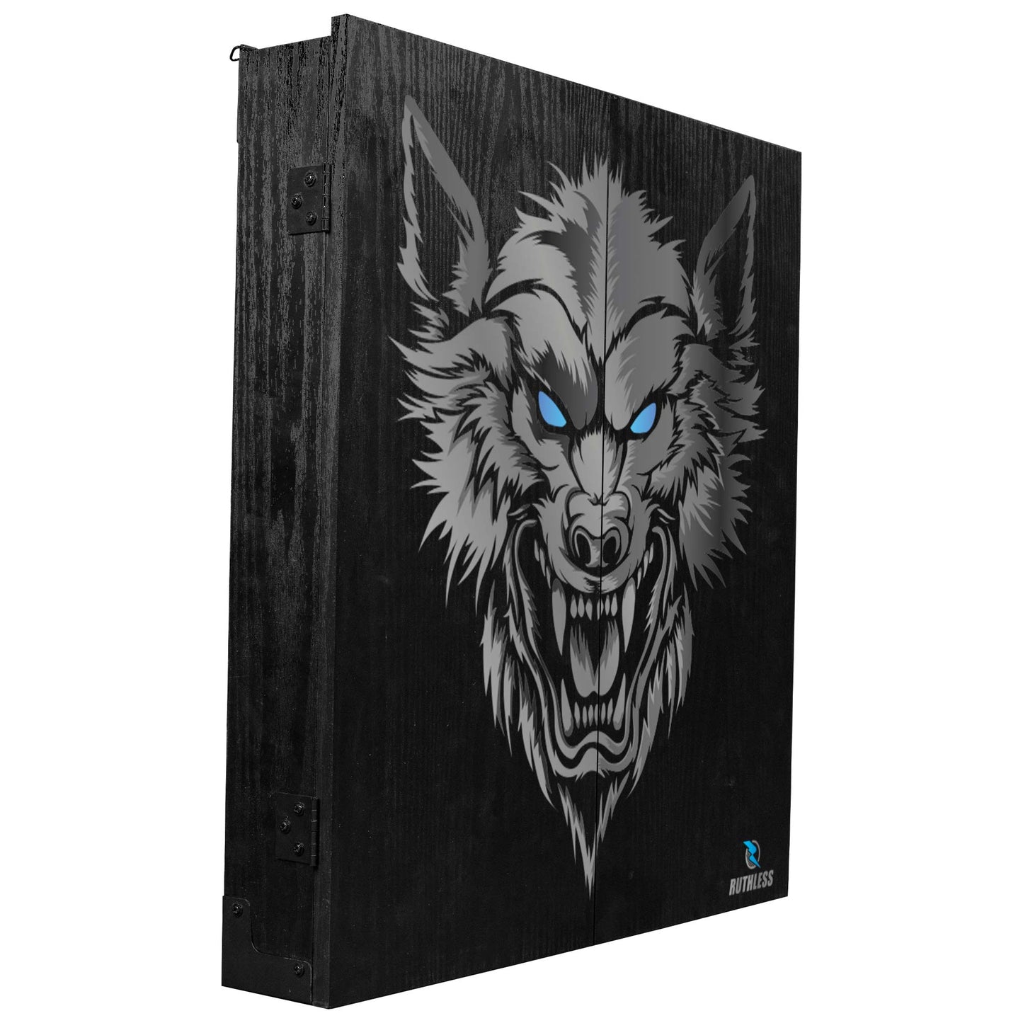 Ruthless Dartboard Cabinet - Square Design - Wolf