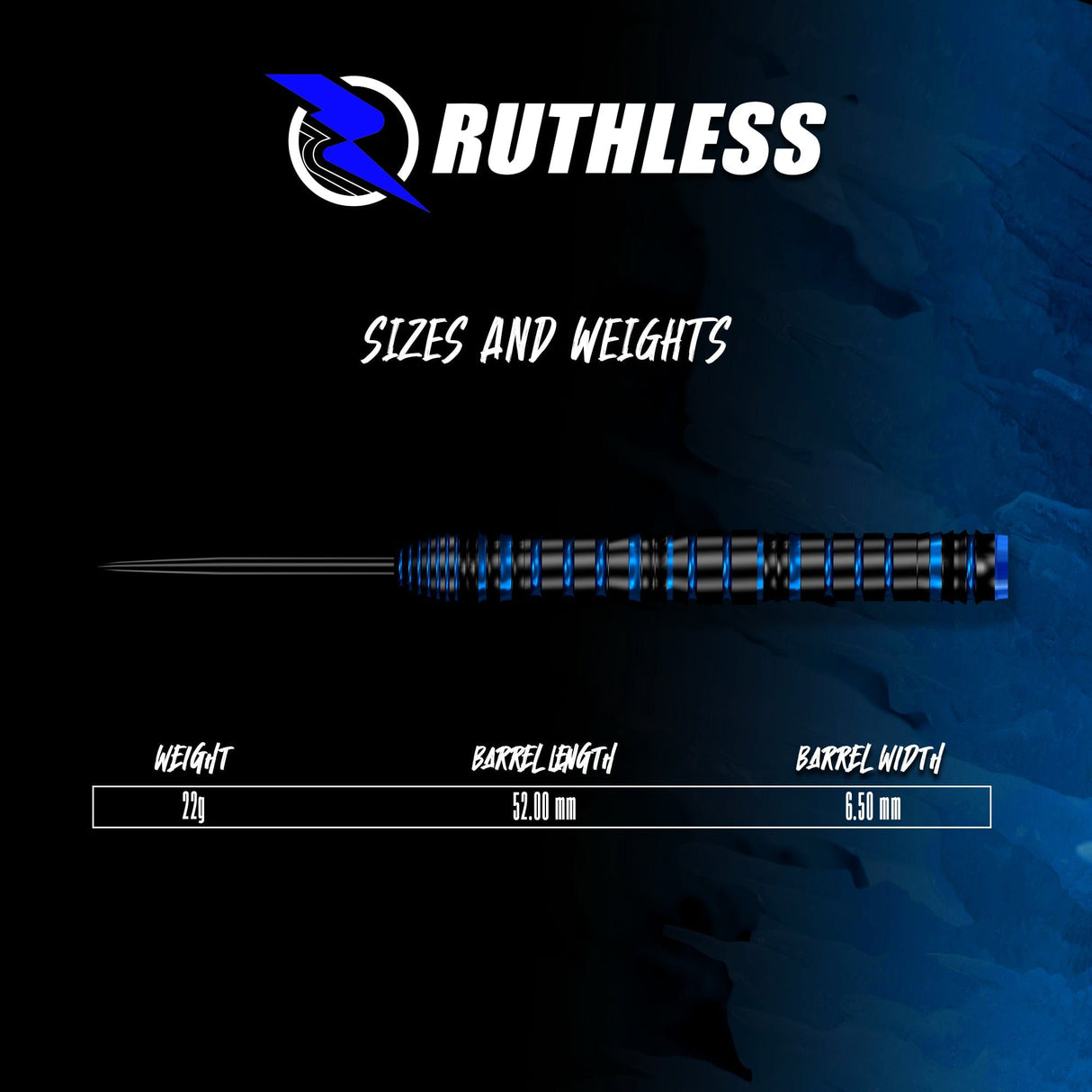 Ruthless Icestorm Darts - Steel Tip - 90% Tungsten 22g
