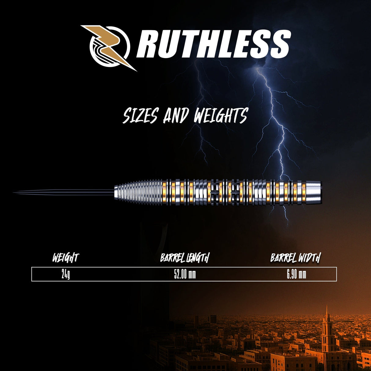 Ruthless Sandstorm Darts - Steel Tip - 90% Tungsten 24g
