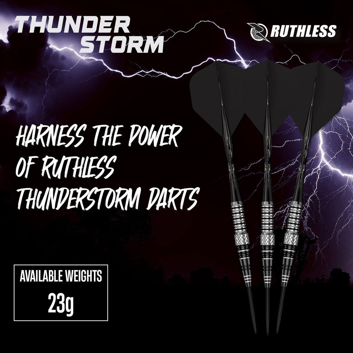 Ruthless Thunderstorm Darts - Steel Tip - 90% Tungsten 23g