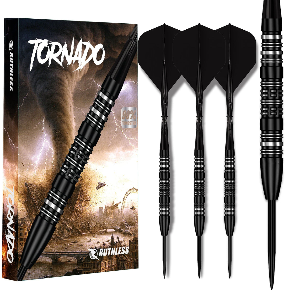 Ruthless Tornado Darts - Steel Tip - 90% Tungsten 24g