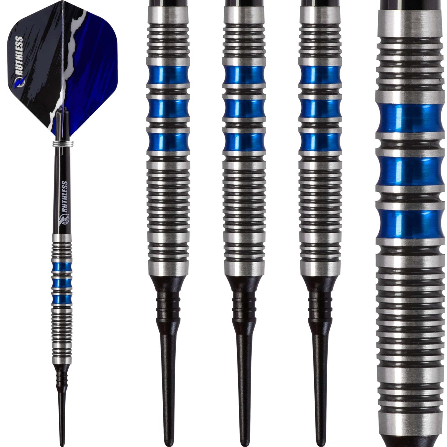 Ruthless Blue Falcon Darts - Soft Tip Tungsten - BW 16.0g - Blue - 18g 18g
