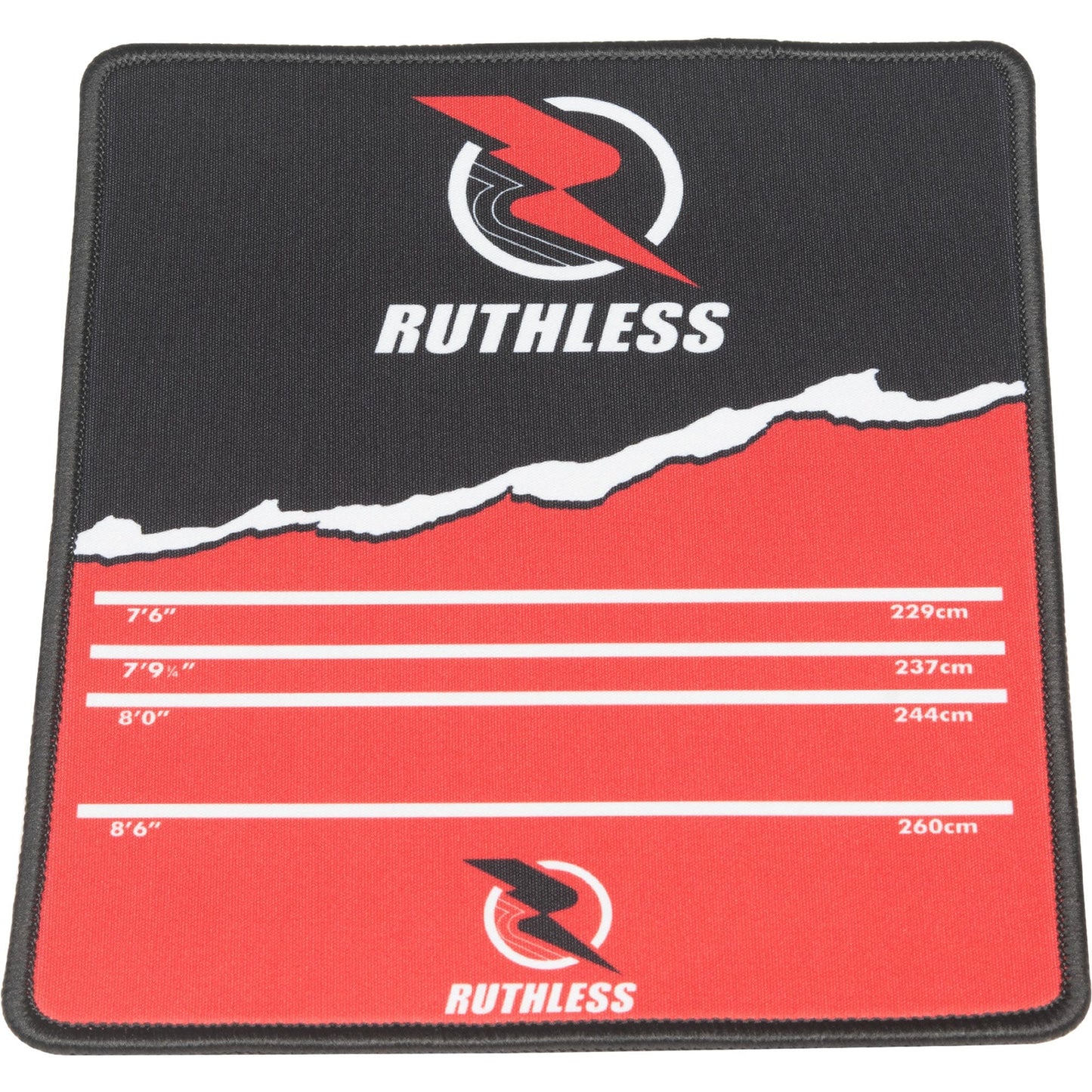 Ruthless Mouse Mat - Throwline Oche Design - 18cm x 22cm - Black and Red