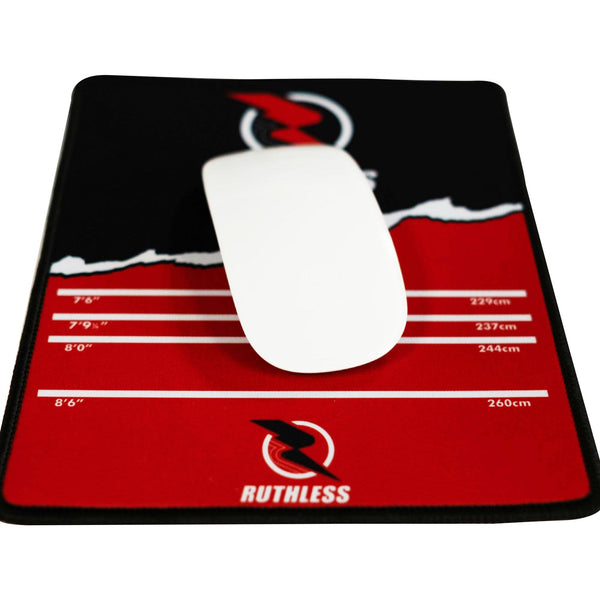 Ruthless Mouse Mat - Throwline Oche Design - 18cm x 22cm - Black and Red