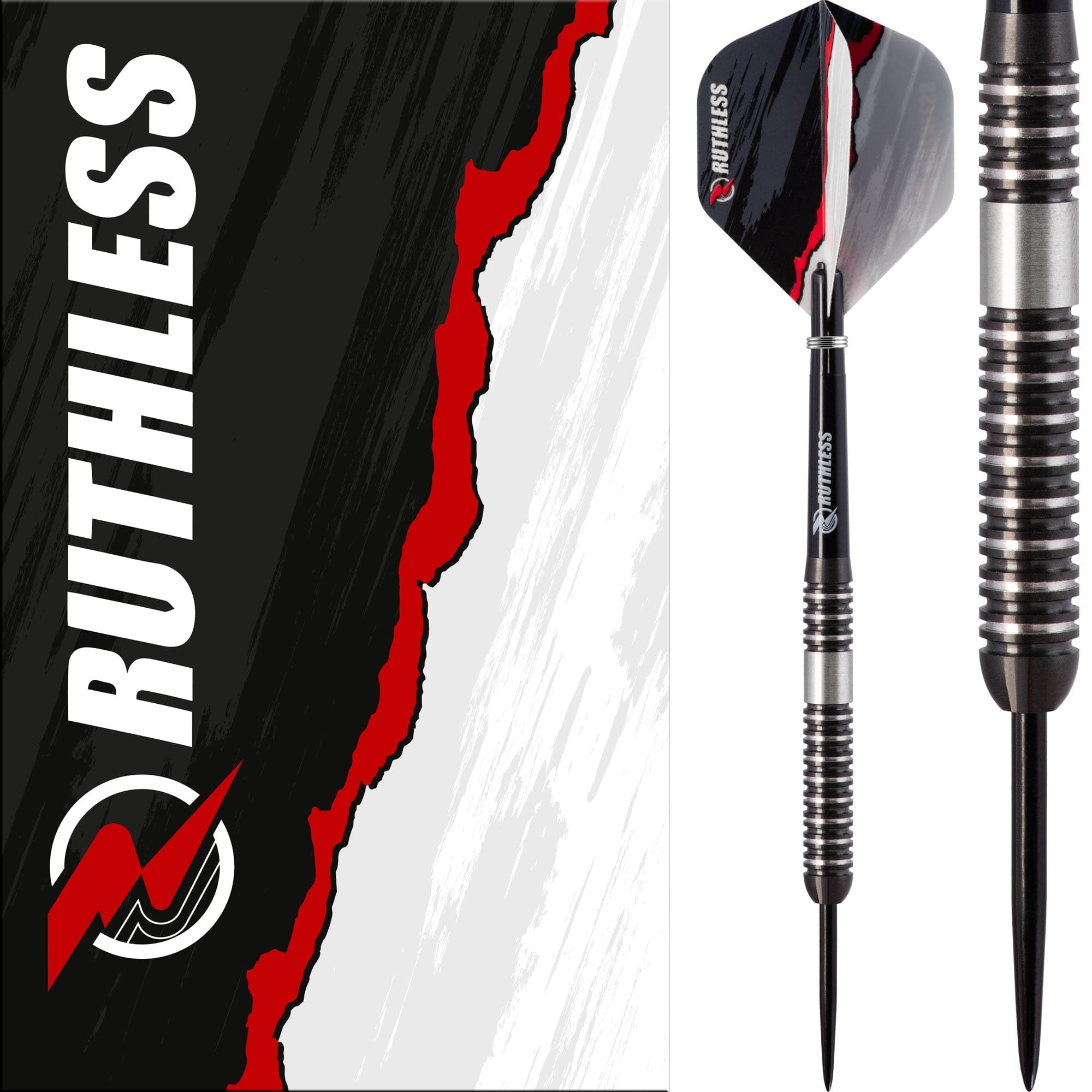 RUTHLESS Blue Falcon Professionele Tungsten Steeltip dartset in 23 g en 25 g, met flights en steelschachten (25 g