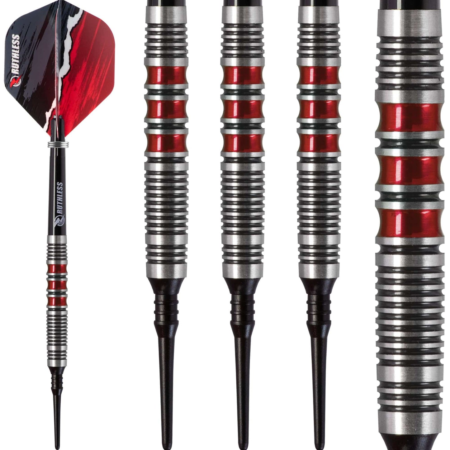 Ruthless Red Falcon Darts - Soft Tip Tungsten - BW 16.0g - Red - 18g 18g