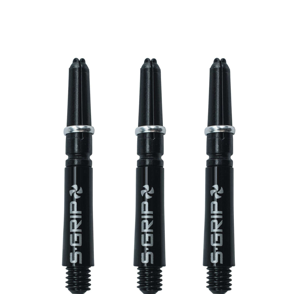 Harrows Supergrip Spin Stems - Dart Shafts - Black Silver Short